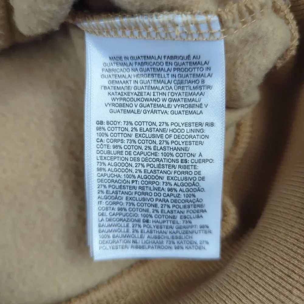 The North Face Men XL Tan Globe Never Stop Exploring Pullover Hoodie Sweatshirt